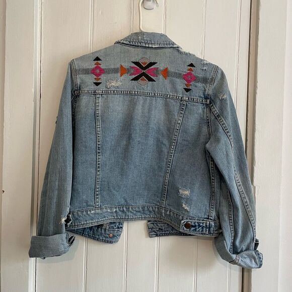 American Eagle Embroidered Denim Jacket - Picture 2 of 3